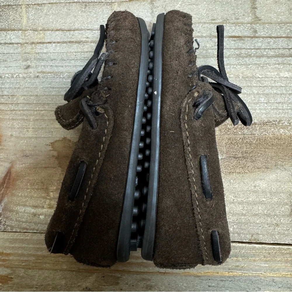 Minnetonka Little Kids Toddler Dark Brown Suede‎ Boat Moccasins Size 7
